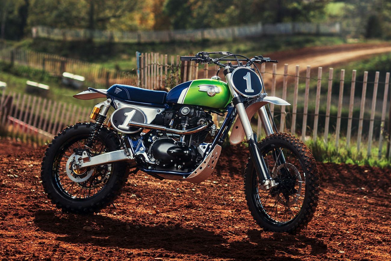 Kawasaki W800 превратили в винтажный мотоцикл для мотокросса фото