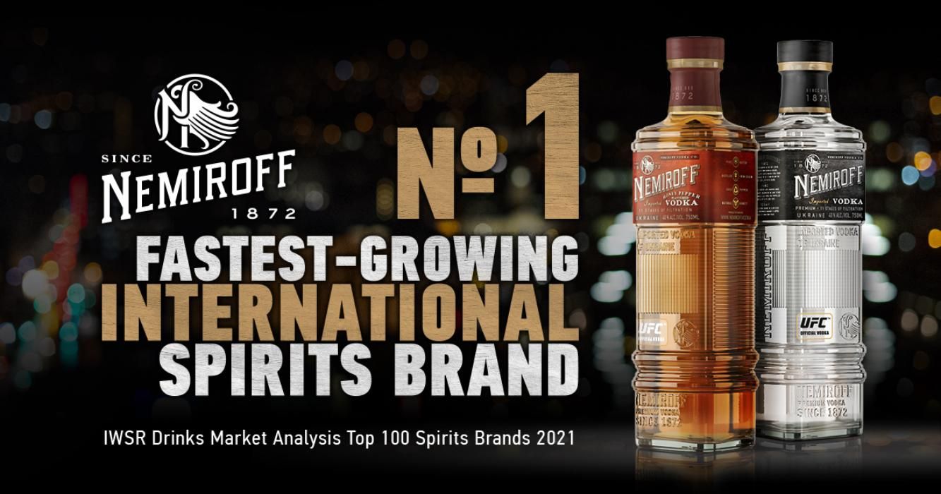 Nemiroff став №1 міжнародним брендом спиртних напоїв у світі