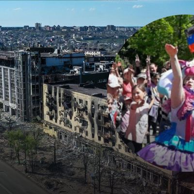 С "зигующими" клоунами: в Мариуполе оккупанты устроили праздник на костях